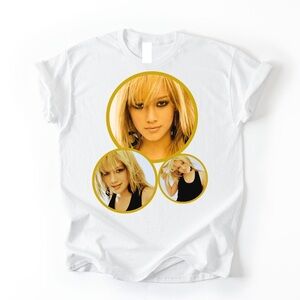 Hilary Duff  T-Shirt Retro Pop Culture Tee White
